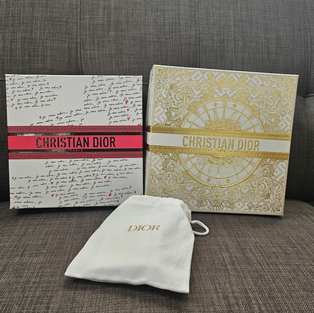2 Dior Gift Boxes + drawstring Pouch